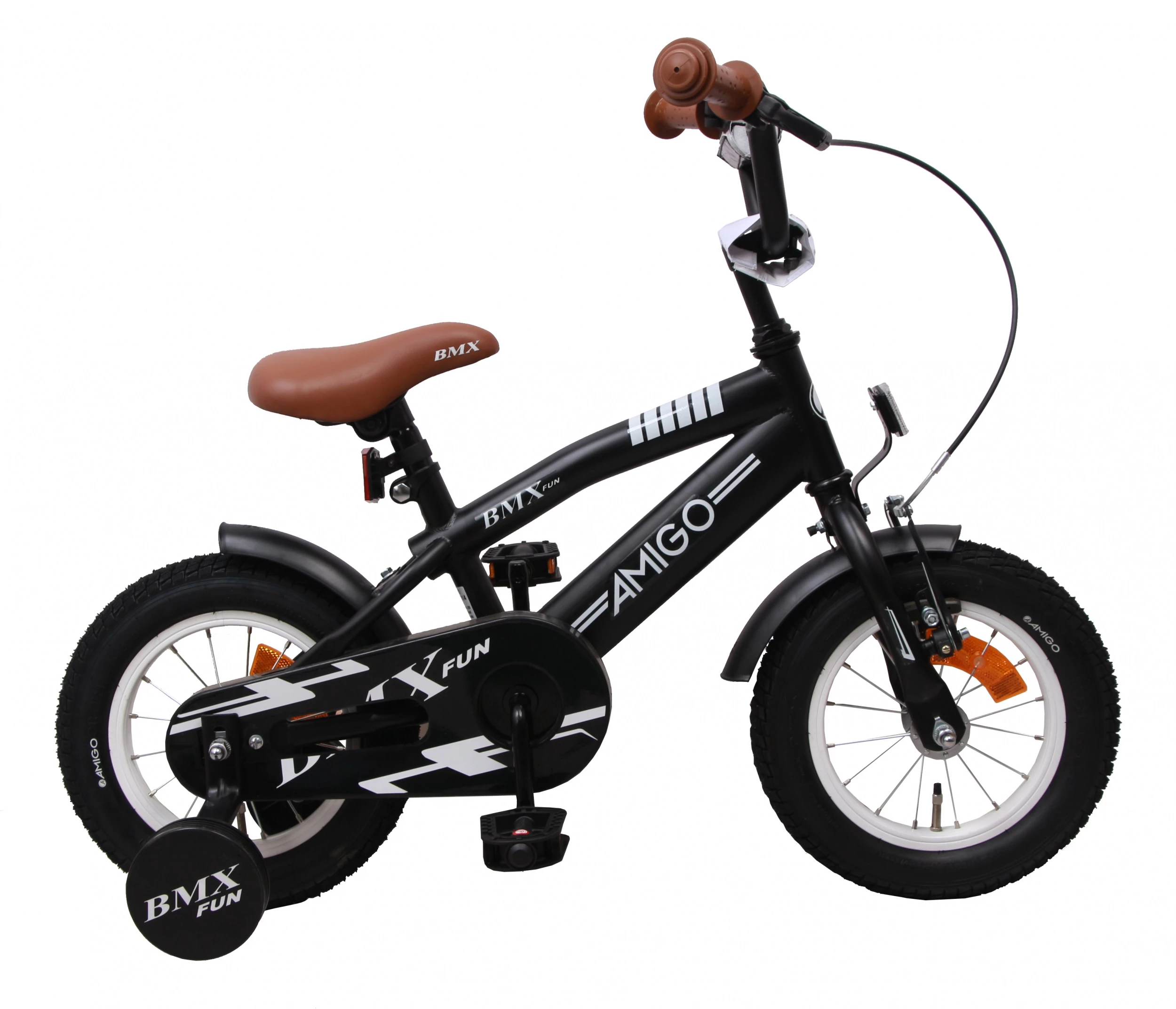 AMIGO BMX Fun 12 Zoll Jungen Rücktrittbremse Mattschwarz