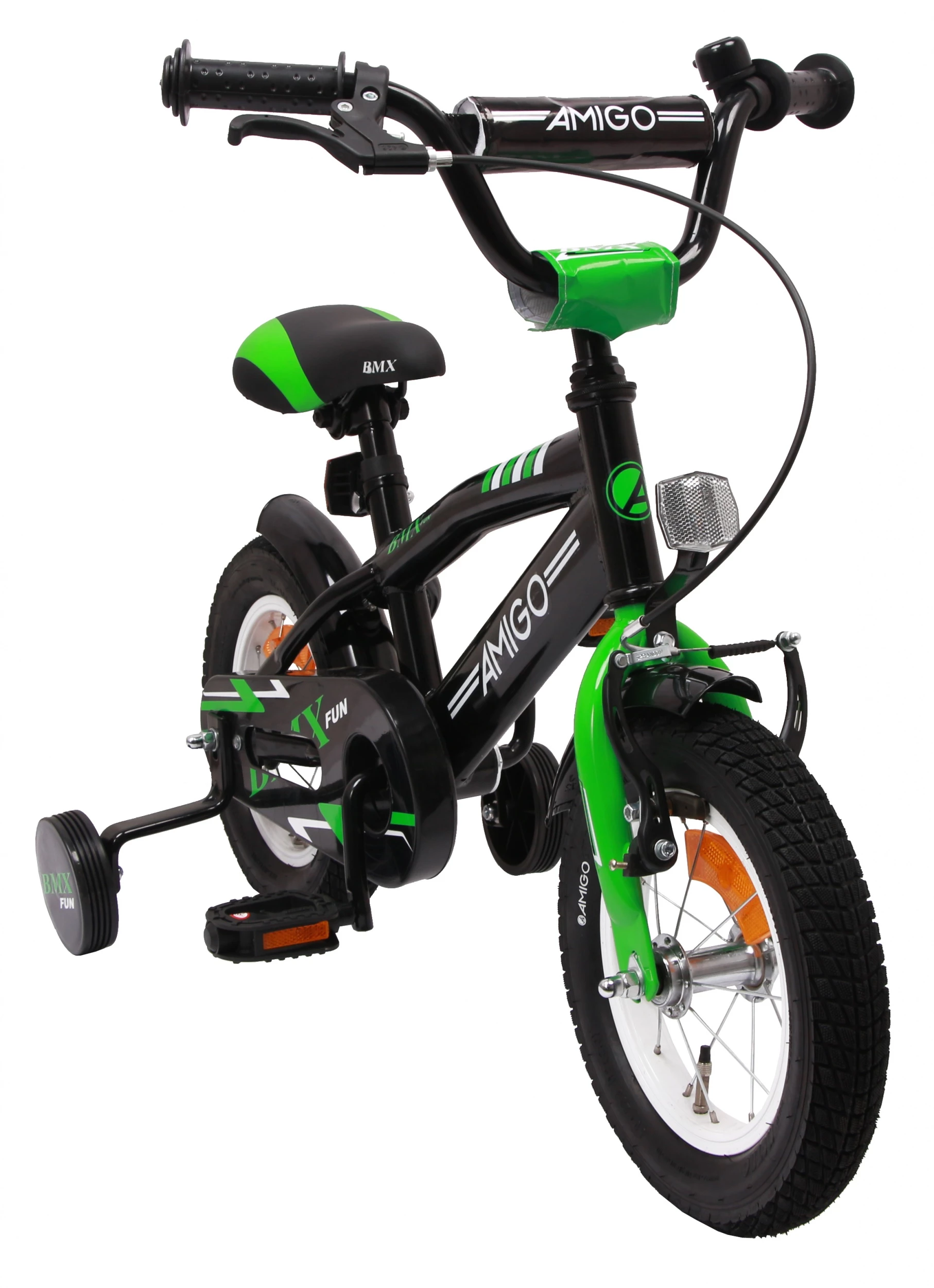 AMIGO BMX Fun-S23 12 Zoll 21 Cm Jungen Rücktrittbremse Grün/Mattschwarz – Bild 2