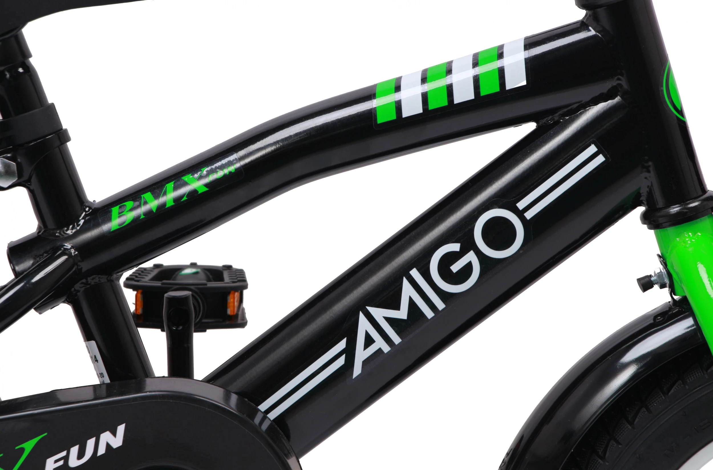 AMIGO BMX Fun 12 Zoll Jungen Rücktrittbremse Grün/Mattschwarz – Bild 3