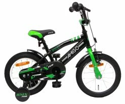 AMIGO BMX Fun 14 Zoll Jungen Rücktrittbremse Grün/Mattschwarz