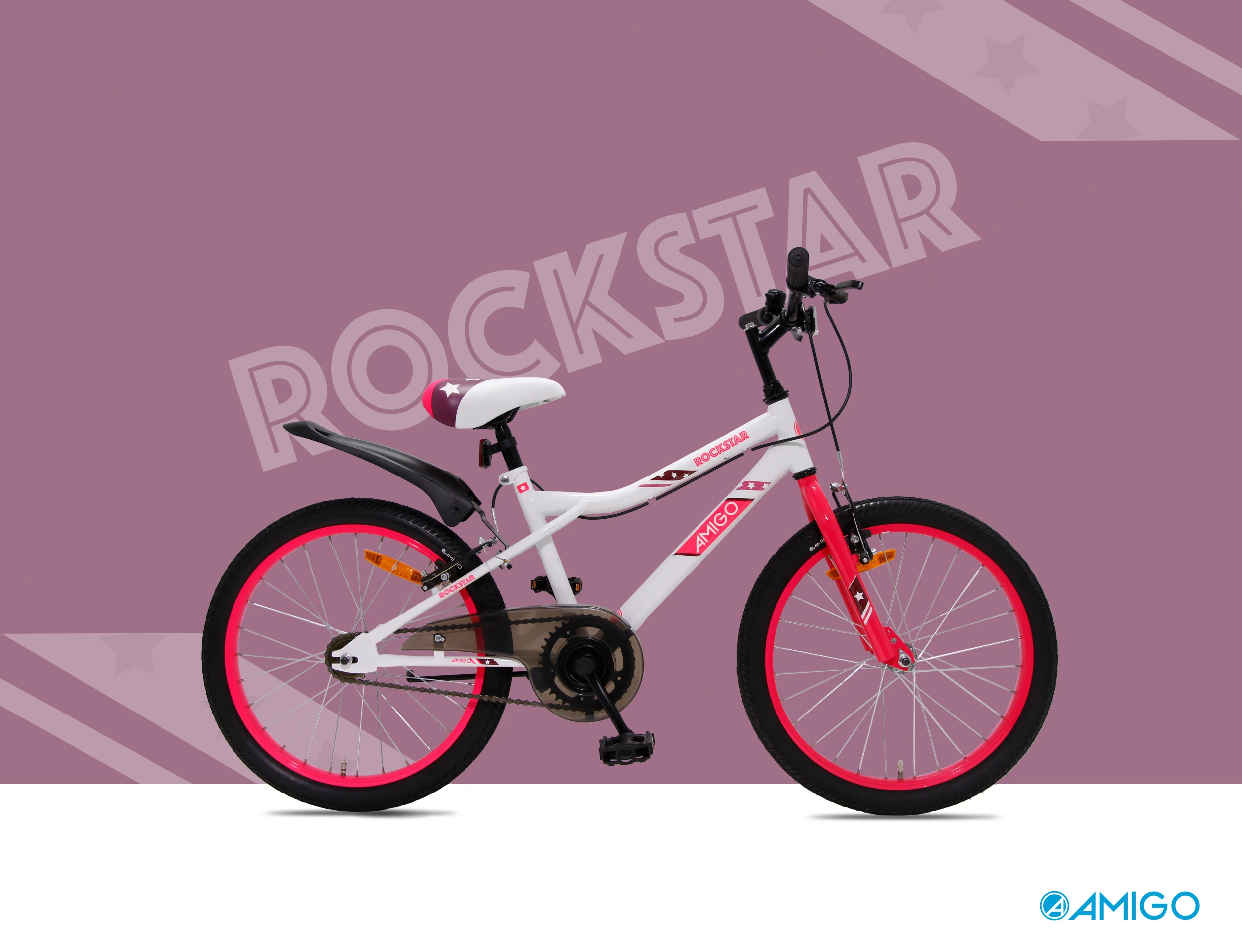 AMIGO Rockstar 20 Zoll 32 Cm Mädchen Felgenbremse Weiß – Bild 8