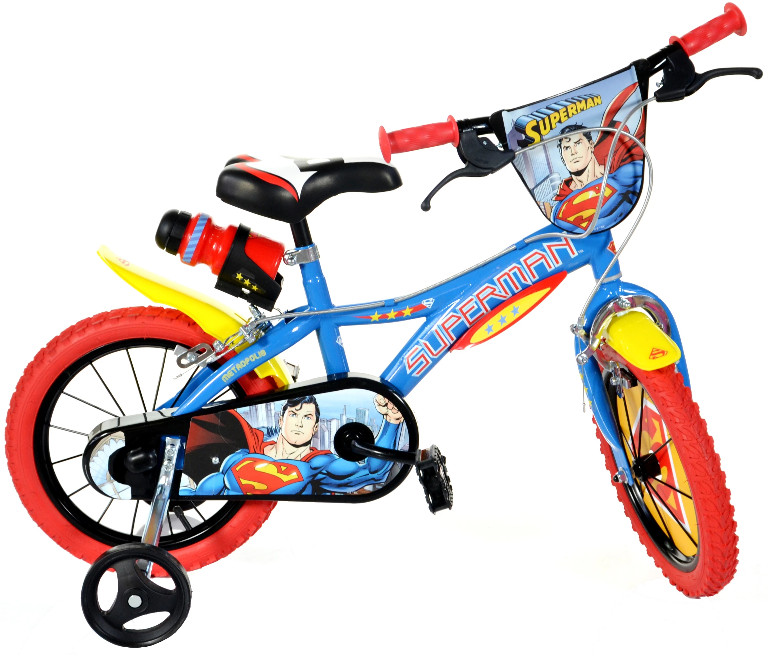 Dino Superman 16 Zoll 27 Cm Jungen Felgenbremse Blau/Rot
