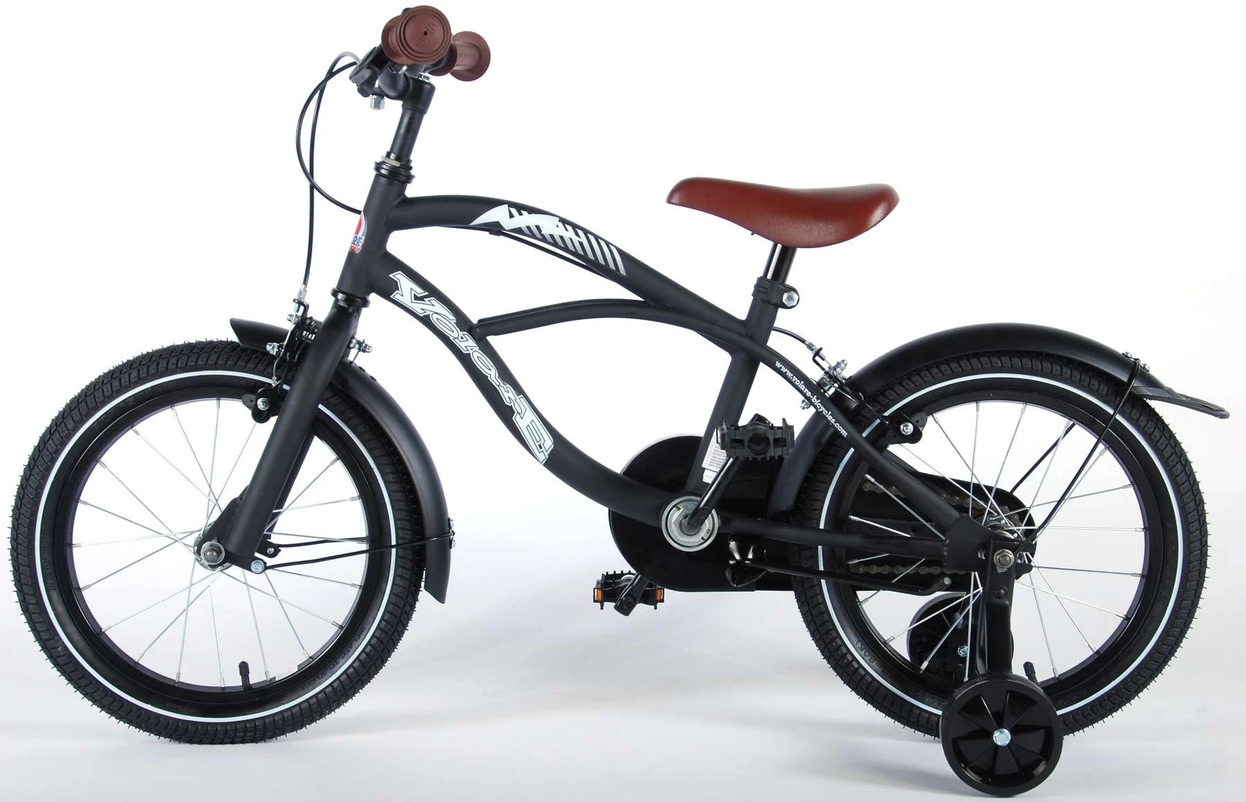Volare Black Cruiser 16 Zoll 25,4 Cm Jungen Felgenbremse Mattschwarz – Bild 4