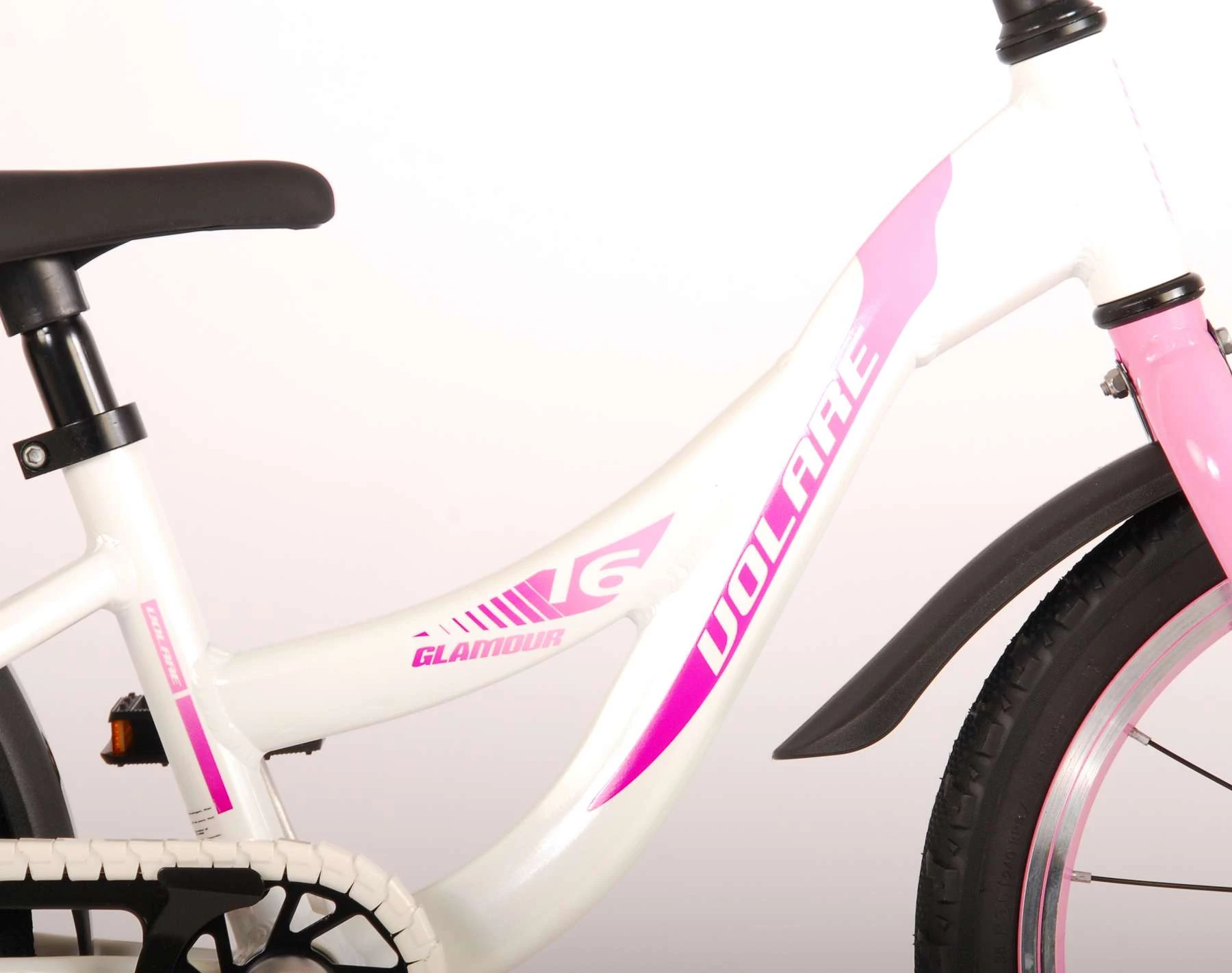 Volare Glamour 16 Zoll 25,4 Cm Mädchen Rücktrittbremse Weiß/Rosa – Bild 3