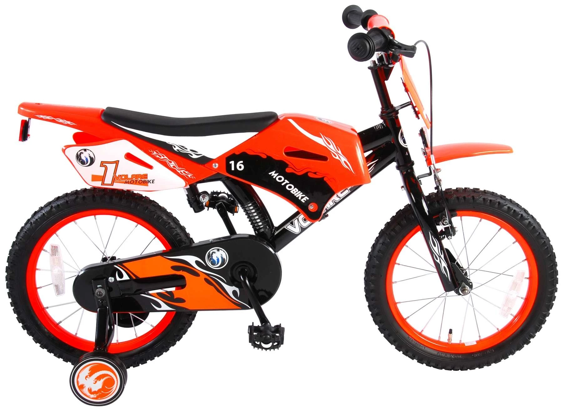 Volare Motorbike 16 Zoll 25,4 Cm Jungen Rücktrittbremse Schwarz/Rot